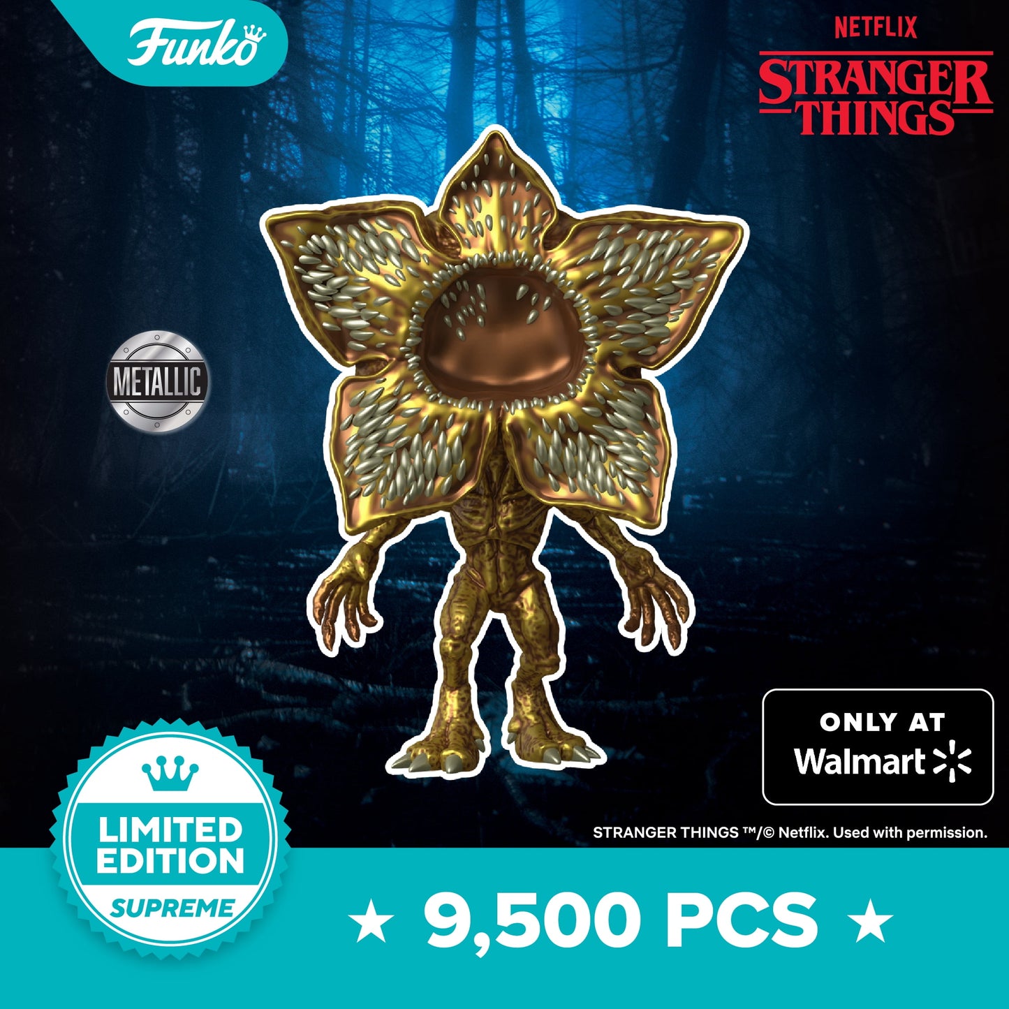 Funko POP! Supreme: Stranger Things - Gold Demogorgon Limited Edition Collectible Vinyl Figure