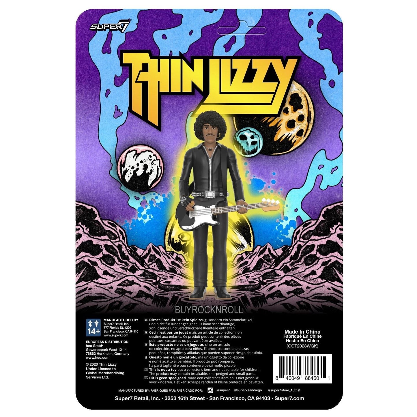 Thin Lizzy 2024 Super7 Handpicked Phil Lynott Black Leather ReAction Figure NM*
