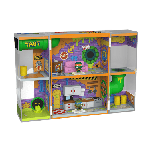 Funko Bitty POP! Box: Teenage Mutant Ninja Turtles - Sewer Lair with Leonardo and Michelangelo Collectible Vinyl Mini-Figures