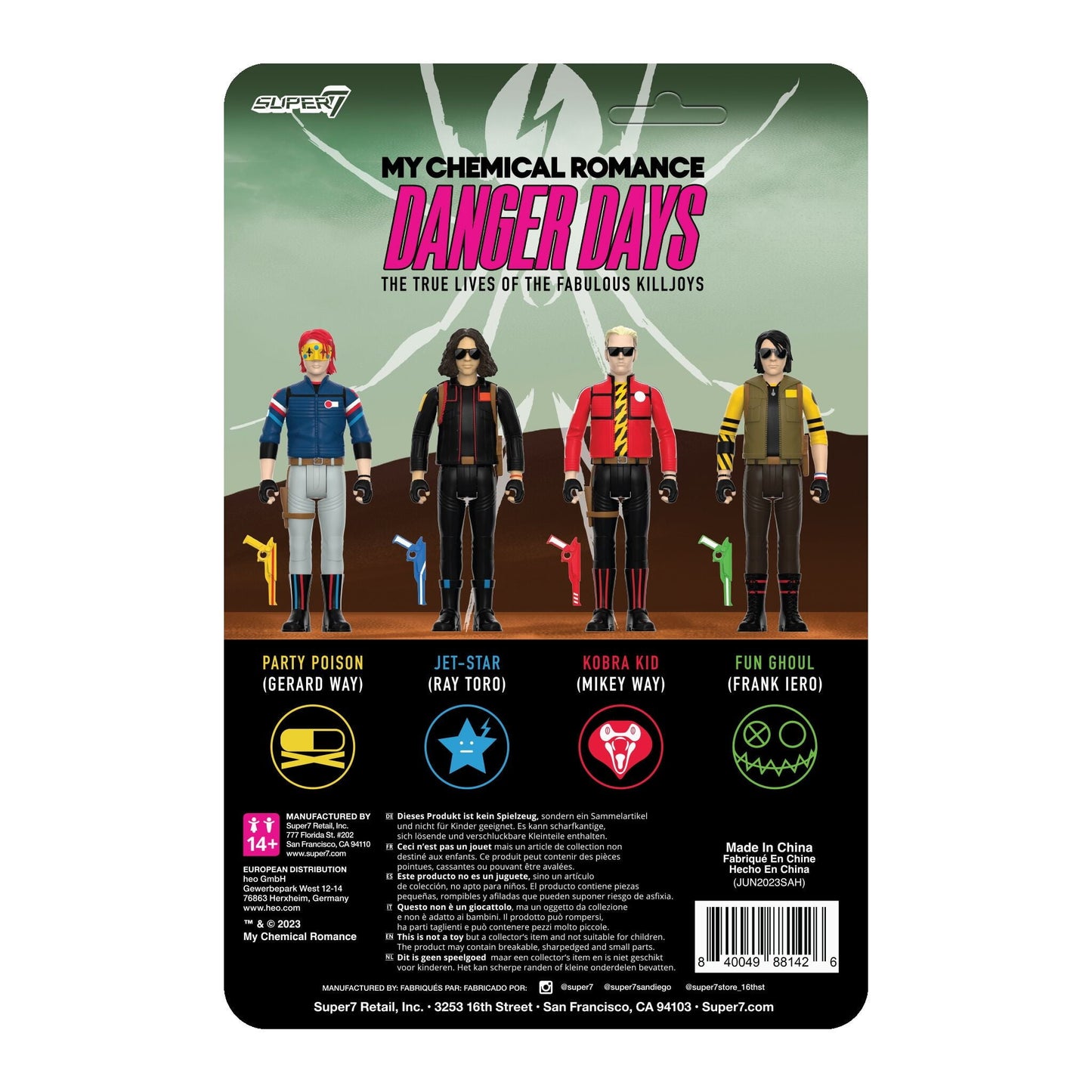 MCR Collectible Super7 Reaction Figure My Chemical Romance ReAction Wave 1 EX/NM