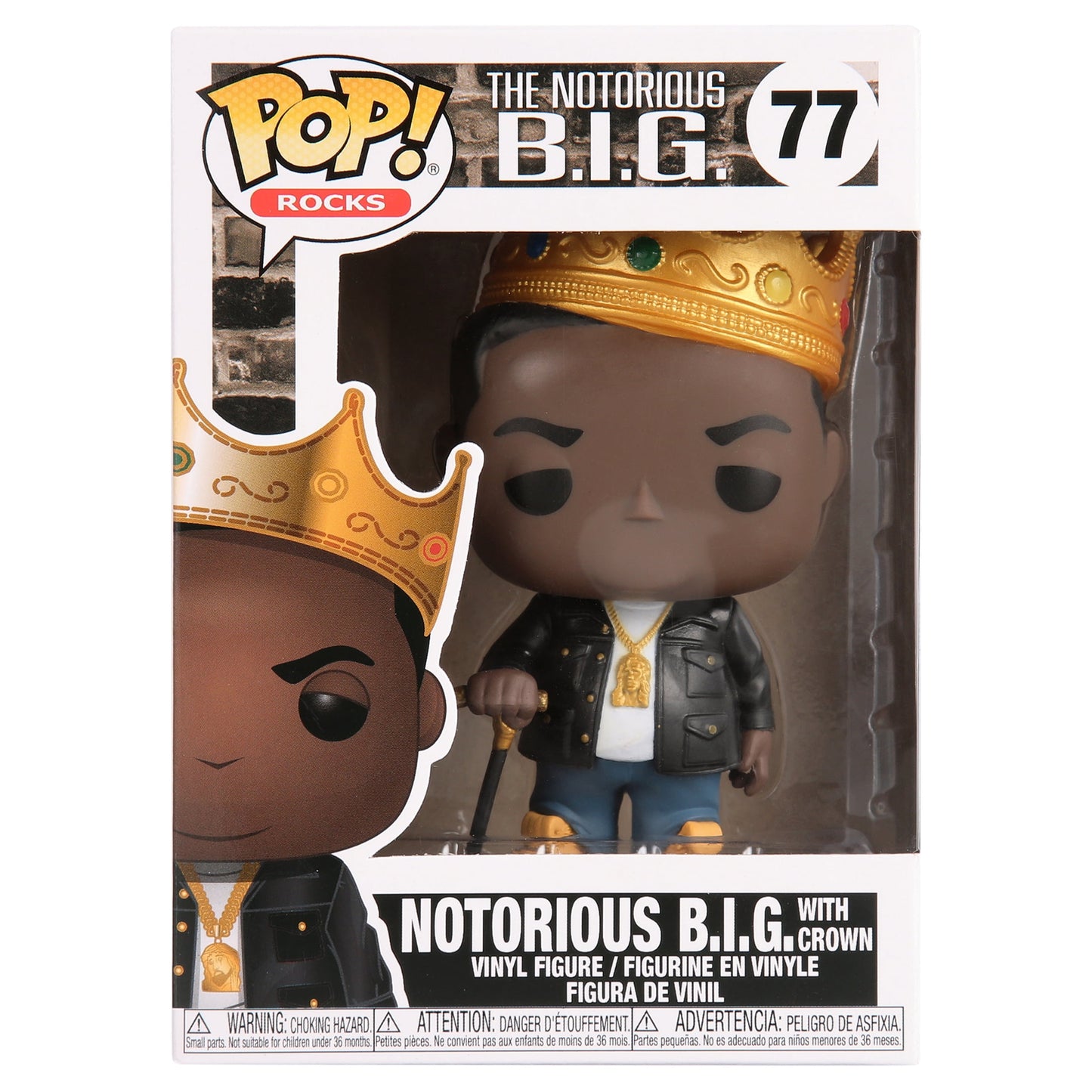 Funko POP Rocks Notorious BIG Vinyl Figure with Crown, Multicolor, 1.5"